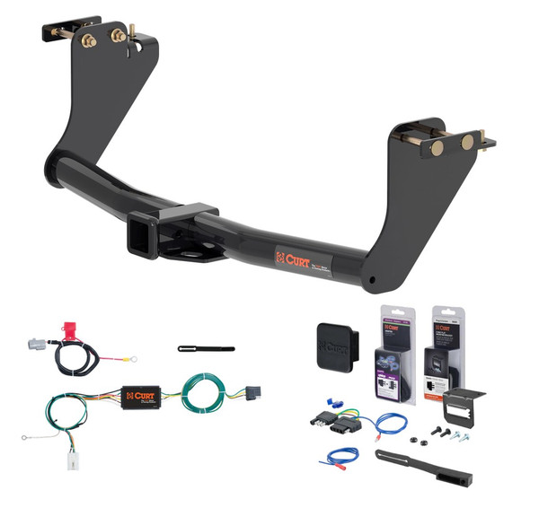 2018 - 2020 Mitsubishi Eclipse Cross Curt 2" Class 3 Trailer Tow Hitch + 5-Flat Wiring Kit Tow Boat/Utility Trailer with Surge Brakes 13273 - CURT