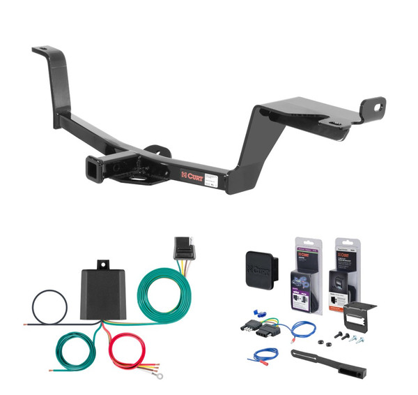 2005 - 2009 Kia Spectra Sedan Curt 1-1/4" Class 1 Trailer Tow Hitch + 5-Flat Wiring Kit Tow Boat/Utility Trailer with Surge Brakes 11679 - CURT