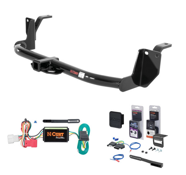 2013 - 2015 Honda Crosstour Curt 1-1/4" Class 1 Trailer Tow Hitch + 5-Flat Wiring Kit Tow Boat/Utility Trailer with Surge Brakes 11002 - CURT