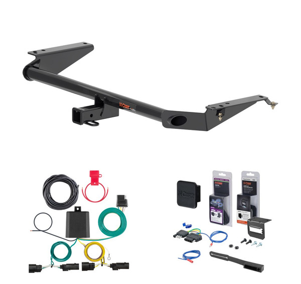 2017 - 2026 Chrysler Pacifica Hybrid only Curt 2" Class 3 Trailer Tow Hitch + 5-Flat Wiring Kit Tow Boat/Utility Trailer with Surge Brakes 13466 - CURT