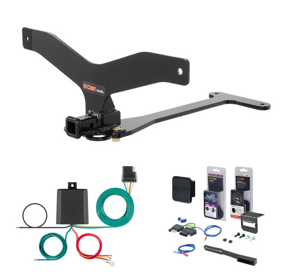 2011 - 2016 BMW 535i Sedan, excluding GT Curt 1-1/4" Class 1 Trailer Tow Hitch + 5-Flat Wiring Kit Tow Boat/Utility Trailer with Surge Brakes 11381 - CURT