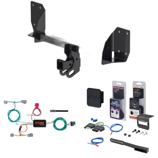 18 - 20 Volvo XC90 Curt 2" Class 3 Trailer Tow Hitch + 5-Flat Wiring Kit Tow Boat/Utility Trailer with Surge Brakes 13467 - CURT