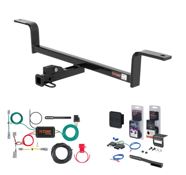 2001 - 2005 Honda Civic Sedan Curt 1-1/4" Class 1 Trailer Tow Hitch + 5-Flat Wiring Kit Tow Boat/Utility Trailer with Surge Brakes 11204 - CURT