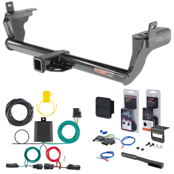 19 - 24 Ford Edge SE & SEL only Curt 2" Class 3 Trailer Tow Hitch + 5-Flat Wiring Kit Tow Boat/Utility Trailer with Surge Brakes 13234 - CURT