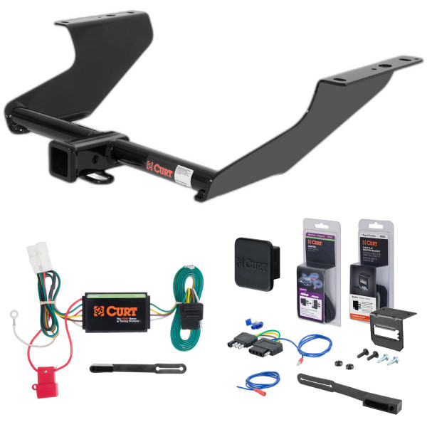 09 - 13 Subaru Forester Curt 2" Class 3 Trailer Tow Hitch + 5-Flat Wiring Kit Tow Boat/Utility Trailer with Surge Brakes 13147 - CURT