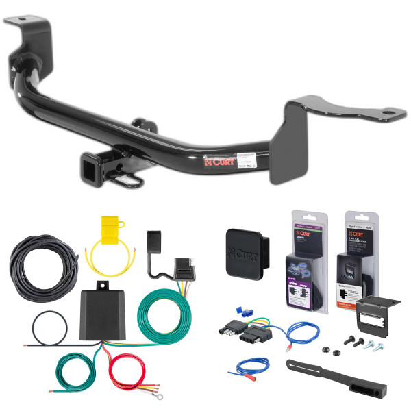 11 - 16 Honda CR-Z Curt 1-1/4" Class 1 Trailer Tow Hitch + 5-Flat Wiring Kit Tow Boat/Utility Trailer with Surge Brakes 11077 - CURT