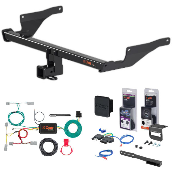 2016 Mazda CX-5 Excluding diesel Curt 2" Class 3 Trailer Tow Hitch + 5-Flat Wiring Kit Tow Boat/Utility Trailer with Surge Brakes 13315 - CURT