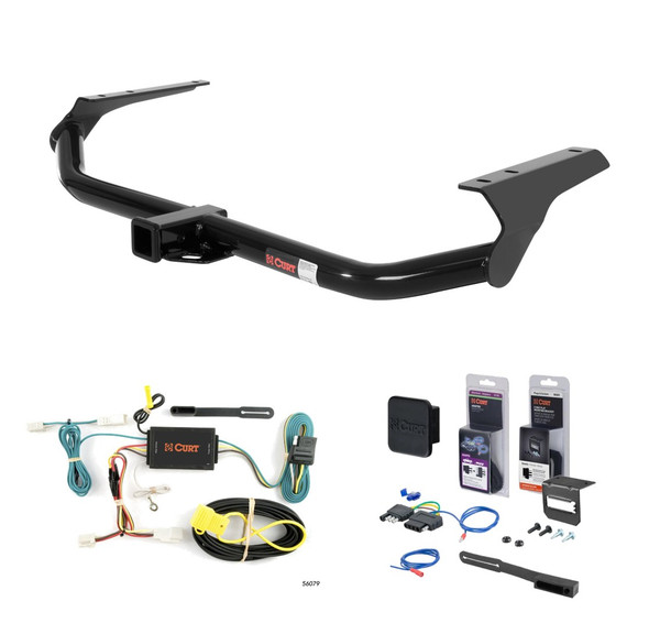 2009 - 2016 Toyota Venza Curt 2" Class 3 Trailer Tow Hitch + 5-Flat Wiring Kit Tow Boat/Utility Trailer with Surge Brakes 13356 - CURT