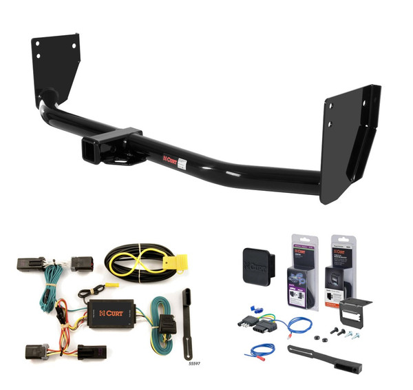 2004 - 2006 Dodge Durango Curt 2" Class 3 Trailer Tow Hitch + 5-Flat Wiring Kit Tow Boat/Utility Trailer with Surge Brakes 13297 - CURT