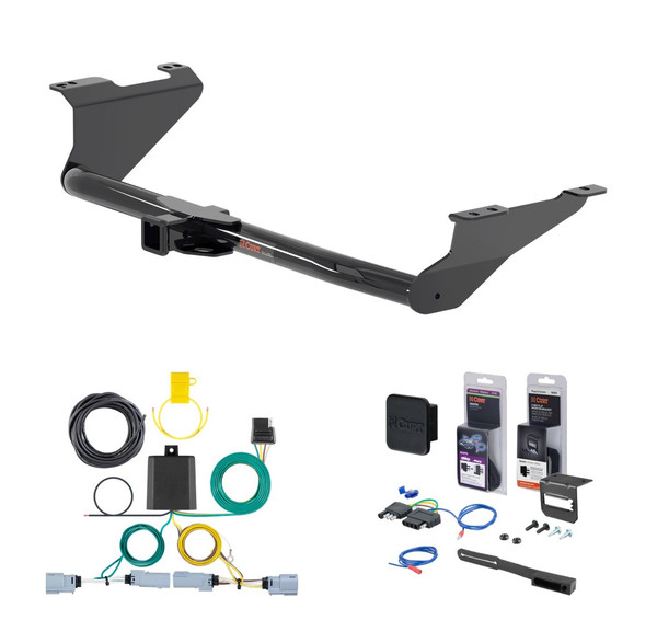 2020 - 2026 Chrysler Voyager Curt 2" Class 3 Trailer Tow Hitch + 5-Flat Wiring Kit Tow Boat/Utility Trailer with Surge Brakes 13383 - CURT