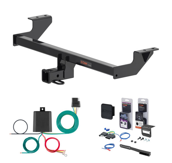 2022 - 2026 Volkswagen Taos Curt 2" Class 3 Trailer Tow Hitch + 5-Flat Wiring Kit Tow Boat/Utility Trailer with Surge Brakes 13496 - CURT