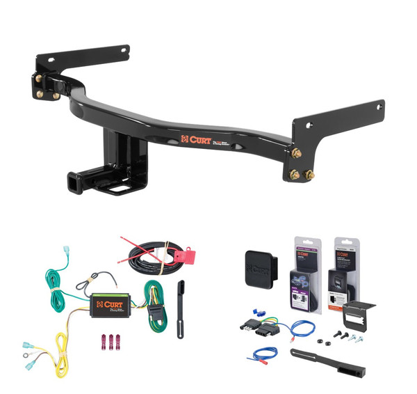2015 - 2019 Lincoln MKC Curt 1-1/4" Class 2 Trailer Tow Hitch + 5-Flat Wiring Kit Tow Boat/Utility Trailer with Surge Brakes 12096 - CURT