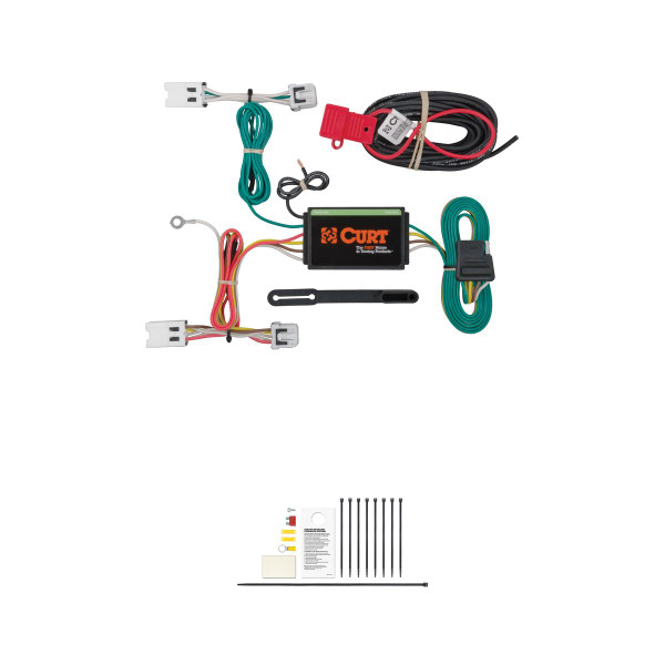 CURT Custom Wiring Harness, 4-Way Flat Output, Select Nissan Sentra Trailer Connector Kit - CURT