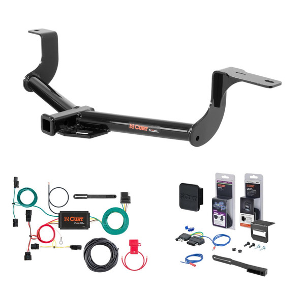 2015 - 2020 Honda Fit Curt 1-1/4" Class 1 Trailer Tow Hitch + 5-Flat Wiring Kit Tow Boat/Utility Trailer with Surge Brakes 11406 - CURT