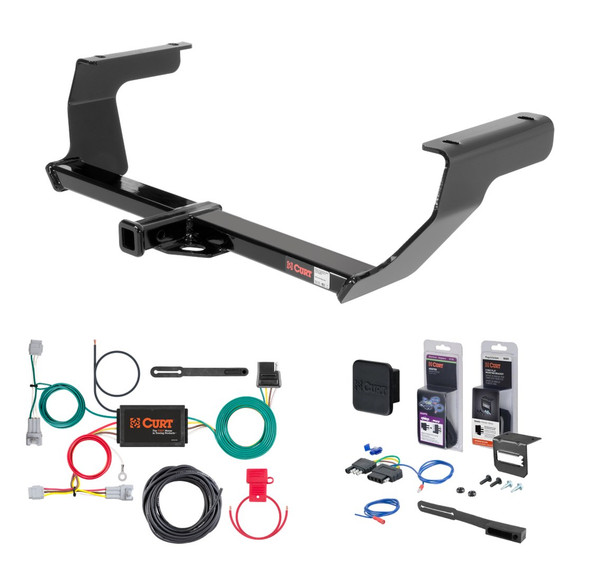 2012 - 2016 Subaru Impreza Hatchback, excluding WRX and WRX STI Curt 1-1/4" Class 1 Trailer Tow Hitch + 5-Flat Wiring Kit Tow Boat/Utility Trailer with Surge Brakes 11286 - CURT
