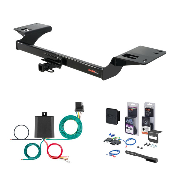 2010 - 2012 Lincoln MKS Curt 1-1/4" Class 2 Trailer Tow Hitch + 5-Flat Wiring Kit Tow Boat/Utility Trailer with Surge Brakes 12088 - CURT