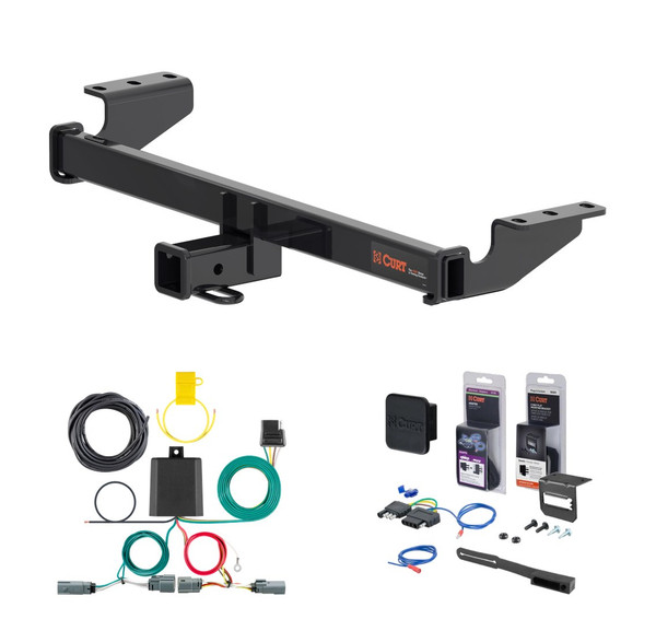 2021 - 2024 Ford Bronco Sport Curt 2" Class 3 Trailer Tow Hitch + 5-Flat Wiring Kit Tow Boat/Utility Trailer with Surge Brakes 13474 - CURT