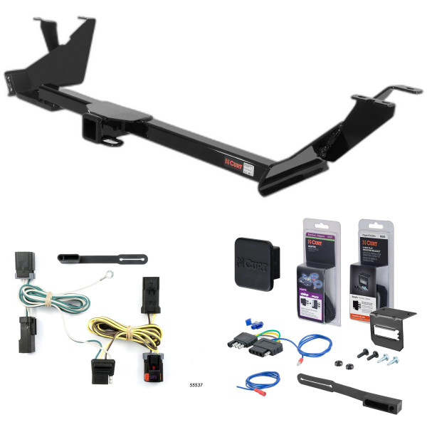 04 - 07 Dodge Grand Caravan With Stow 'n Go Curt 2" Class 3 Trailer Tow Hitch + 5-Flat Wiring Kit Tow Boat/Utility Trailer with Surge Brakes 13389 - CURT