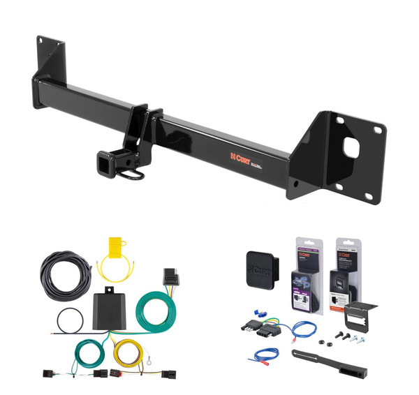 2017 - 2019 Volkswagen Golf Alltrack Curt 1-1/4" Class 1 Trailer Tow Hitch + 5-Flat Wiring Kit Tow Boat/Utility Trailer with Surge Brakes 11422 - CURT