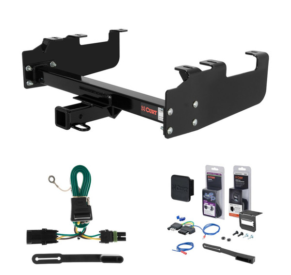 1985 - 1986 Chevrolet C10 With 10" step bumper Curt 2" Class 3 Trailer Tow Hitch + 5-Flat Wiring Kit Tow Boat/Utility Trailer with Surge Brakes 13099 - CURT