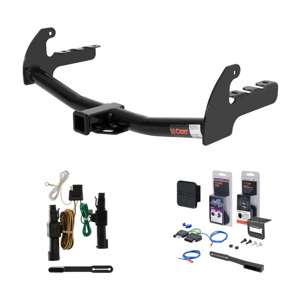 1987 - 1994 Dodge Dakota Curt 2" Class 3 Trailer Tow Hitch + 5-Flat Wiring Kit Tow Boat/Utility Trailer with Surge Brakes 13145 - CURT