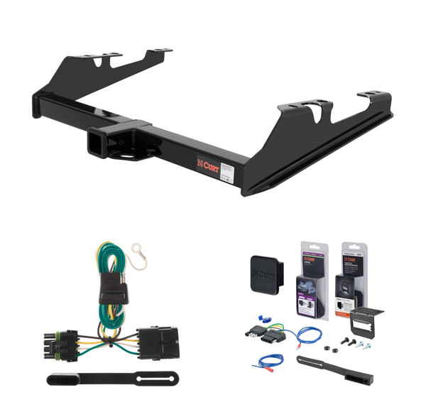 1988 - 1999 Chevrolet C1500 Excluding dual exhaust or 10" step bumper Curt 2" Class 3 Trailer Tow Hitch + 5-Flat Wiring Kit Tow Boat/Utility Trailer with Surge Brakes 13082 - CURT