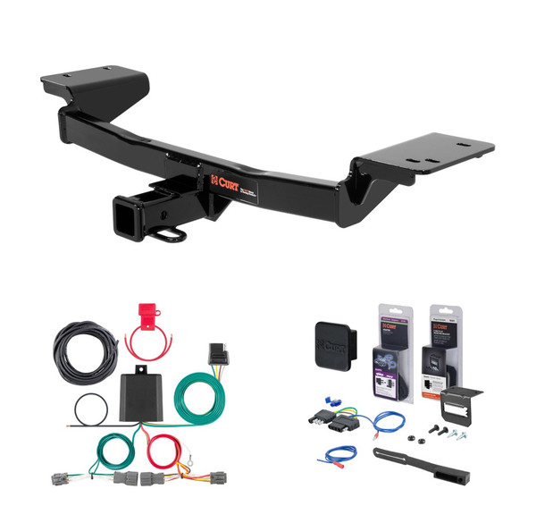 2010 - 2015 Hyundai Tucson Curt 2" Class 3 Trailer Tow Hitch + 5-Flat Wiring Kit Tow Boat/Utility Trailer with Surge Brakes 13120 - CURT
