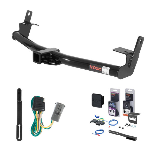 1995 - 2001 Ford Explorer Fits beneath factory 1-1/4" receiver hitch Curt 2" Class 3 Trailer Tow Hitch + 5-Flat Wiring Kit Tow Boat/Utility Trailer with Surge Brakes 13540 - CURT