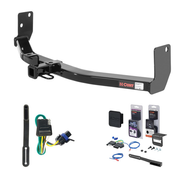 2010 - 2016 Cadillac SRX Curt 1-1/4" Class 2 Trailer Tow Hitch + 5-Flat Wiring Kit Tow Boat/Utility Trailer with Surge Brakes 12070 - CURT
