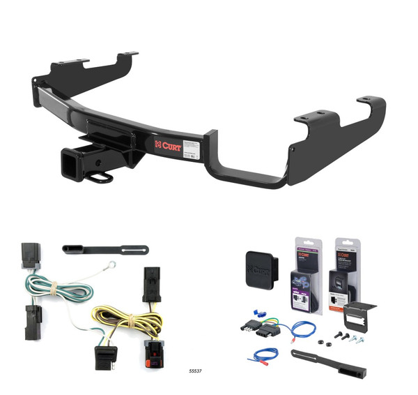2004 - 2007 Dodge Caravan Excluding Stow 'n Go and Sport Curt 2" Class 3 Trailer Tow Hitch + 5-Flat Wiring Kit Tow Boat/Utility Trailer with Surge Brakes 13362 - CURT
