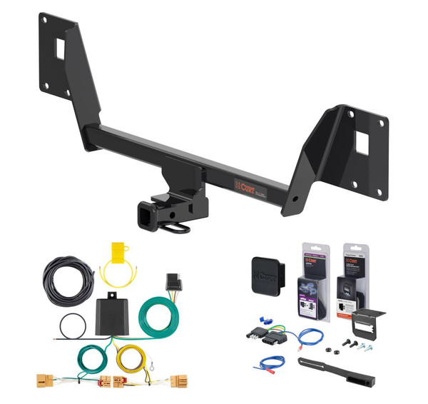 2018 - 2019 Volkswagen Golf R Curt 1-1/4" Class 1 Trailer Tow Hitch + 5-Flat Wiring Kit Tow Boat/Utility Trailer with Surge Brakes 11564 - CURT