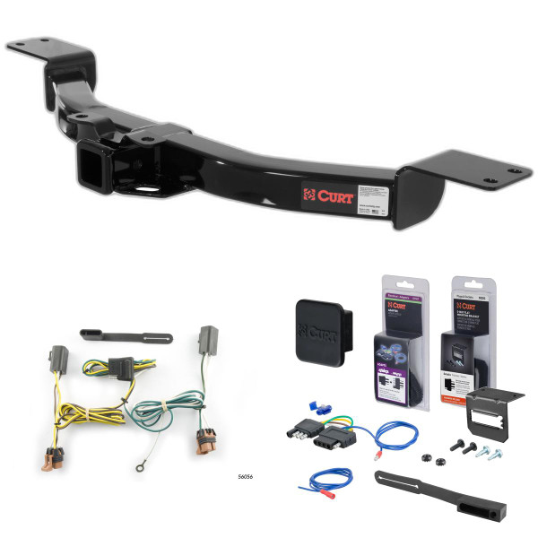07 - 12 GMC Acadia Curt 2" Class 3 Trailer Tow Hitch + 5-Flat Wiring Kit Tow Boat/Utility Trailer with Surge Brakes 13424 - CURT