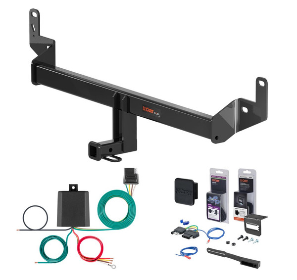 2017 - 2023 Chevrolet Bolt EV Curt 1-1/4" Class 1 Trailer Tow Hitch + 5-Flat Wiring Kit Tow Boat/Utility Trailer with Surge Brakes 11457 - CURT