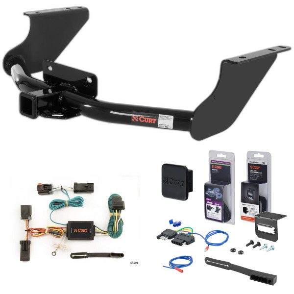 09 - 10 Dodge Ram 1500 Excluding factory receiver Curt 2" Class 4 Trailer Tow Hitch + 5-Flat Wiring Kit Tow Boat/Utility Trailer with Surge Brakes 14374 - CURT