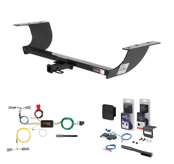 2015 - 2023 Dodge Challenger Curt 1-1/4" Class 2 Trailer Tow Hitch + 5-Flat Wiring Kit Tow Boat/Utility Trailer with Surge Brakes 12064 - CURT