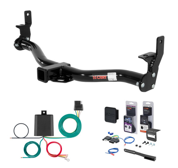 2001 - 2006 Ford Explorer Sport Trac Curt 2" Class 3 Trailer Tow Hitch + 5-Flat Wiring Kit Tow Boat/Utility Trailer with Surge Brakes 13407 - CURT