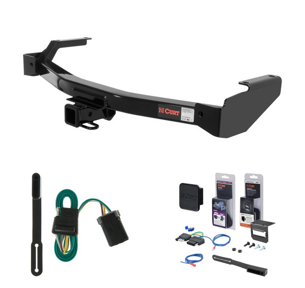 1999 - 2000 Dodge Van (full size) With factory step bumper Curt 2" Class 3 Trailer Tow Hitch + 5-Flat Wiring Kit Tow Boat/Utility Trailer with Surge Brakes 13590 - CURT