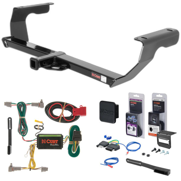 08 - 11 Subaru Impreza Hatchback, single exhaust Curt 1-1/4" Class 1 Trailer Tow Hitch + 5-Flat Wiring Kit Tow Boat/Utility Trailer with Surge Brakes 11315 - CURT