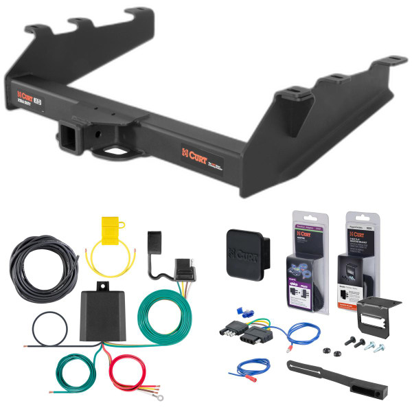 94 - 02 Dodge Ram 3500 With factory bumper Curt 2" Class 5 Trailer Tow Hitch + 5-Flat Wiring Kit Tow Boat/Utility Trailer with Surge Brakes 15319 - CURT