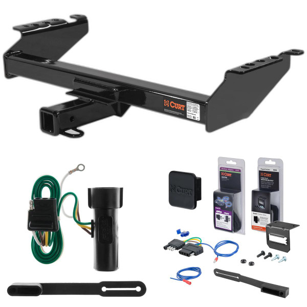 80 - 83 Ford F-100 Excluding 10" drop bumper, old body Curt 2" Class 4 Trailer Tow Hitch + 5-Flat Wiring Kit Tow Boat/Utility Trailer with Surge Brakes 14001 - CURT