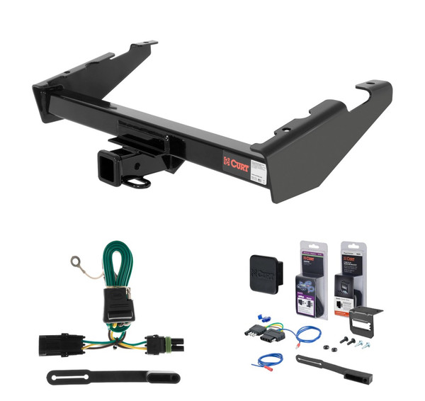 1985 - 1991 Chevrolet Suburban Curt 2" Class 3 Trailer Tow Hitch + 5-Flat Wiring Kit Tow Boat/Utility Trailer with Surge Brakes 13017 - CURT