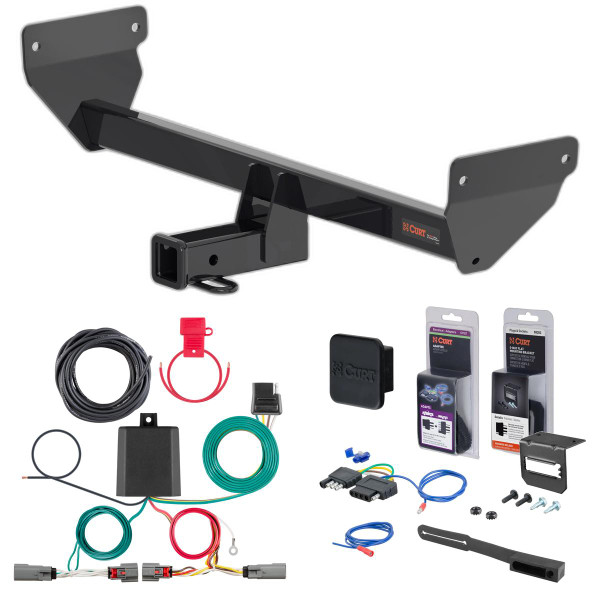 23 - 24 Mazda CX-50 Curt 2" Class 3 Trailer Tow Hitch + 5-Flat Wiring Kit Tow Boat/Utility Trailer with Surge Brakes 13510 - CURT