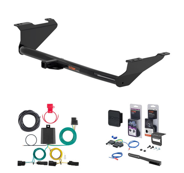 2017 - 2020 Chrysler Pacifica Pacifica w/o LED Tailights Curt 1-1/4" Class 2 Trailer Tow Hitch + 5-Flat Wiring Kit Tow Boat/Utility Trailer with Surge Brakes 12180 - CURT