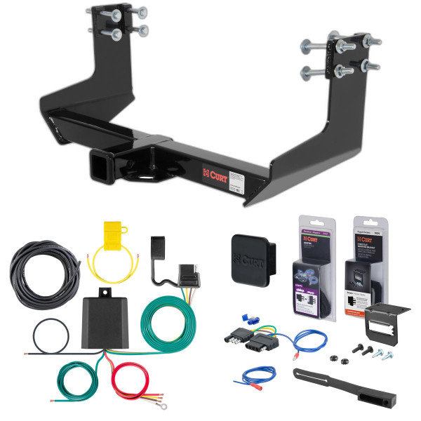 07 - 21 Freightliner Sprinter 3500 Cargo van, 144" WB with factory step bumper Curt 2" Class 3 Trailer Tow Hitch + 5-Flat Wiring Kit Tow Boat/Utility Trailer with Surge Brakes 13375 - CURT