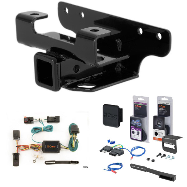 2002 Dodge Ram 1500 Factory style (built before 11/02) Curt 2" Class 3 Trailer Tow Hitch + 5-Flat Wiring Kit Tow Boat/Utility Trailer with Surge Brakes 13326 - CURT