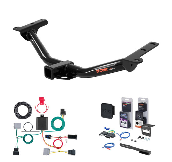 2012 - 2020 Dodge Journey w/ LED Tailights Curt 2" Class 3 Trailer Tow Hitch + 5-Flat Wiring Kit Tow Boat/Utility Trailer with Surge Brakes 13201 - CURT
