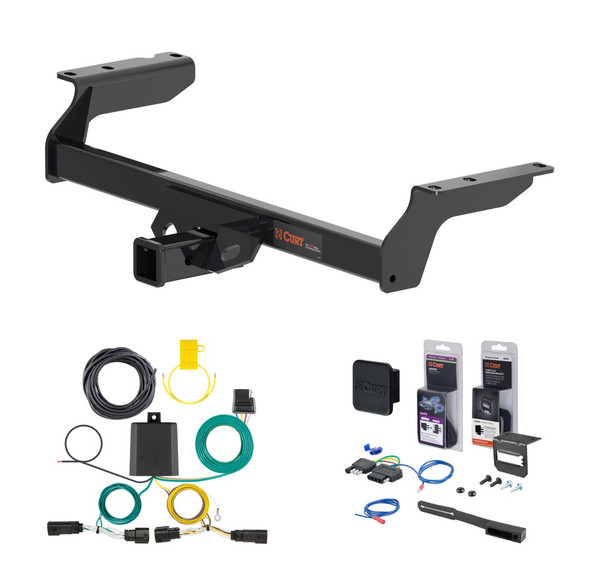 2023 - 2025 Ford Escape Excluding PHEV Curt 2" Class 3 Trailer Tow Hitch + 5-Flat Wiring Kit Tow Boat/Utility Trailer with Surge Brakes 13454-1 - CURT