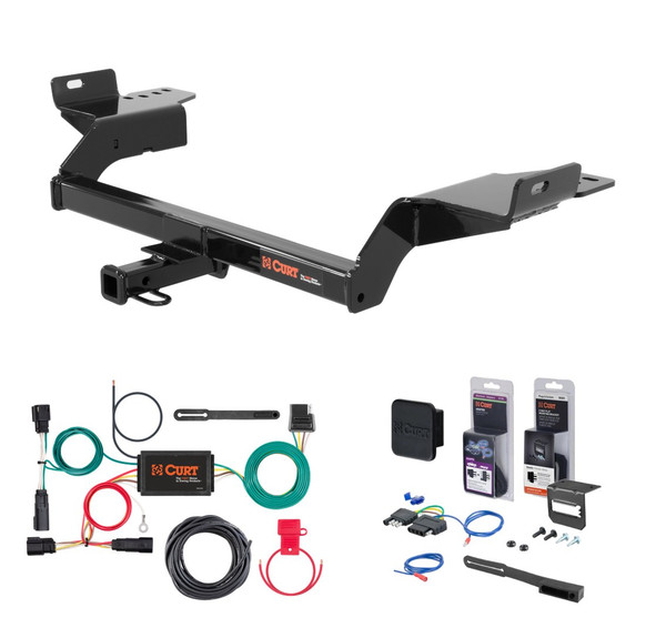 2017 - 2018 Ford Escape Excluding SE models Curt 1-1/4" Class 2 Trailer Tow Hitch + 5-Flat Wiring Kit Tow Boat/Utility Trailer with Surge Brakes 12111 - CURT