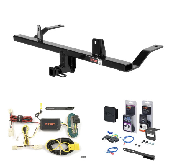 2012 - 2014 Subaru Impreza Hatchback, WRX and WRX STI Curt 1-1/4" Class 1 Trailer Tow Hitch + 5-Flat Wiring Kit Tow Boat/Utility Trailer with Surge Brakes 11120 - CURT