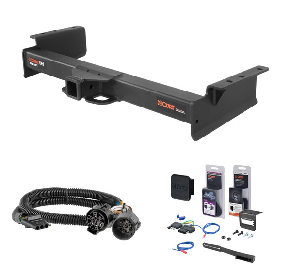2003 - 2006 Cadillac Escalade EXT Curt 2" Class 5 Trailer Tow Hitch + 5-Flat Wiring Kit Tow Boat/Utility Trailer with Surge Brakes 15324 - CURT